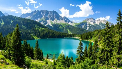 Alpine lake scenery