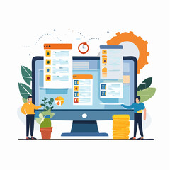 A colorful and clear vector of software used for organizing tasks and projects, perfect for business and startup themes.