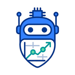 Robo-Advisor Graph Icon – AI Finance Vector Symbol