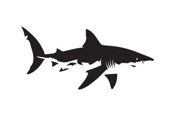 Obraz premium Imposing Great White Shark Silhouette - Powerful Ocean Predator Design