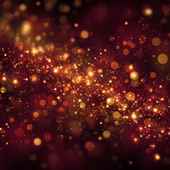 Abstract bokeh lights in warm tones creating a festive atmosphere.