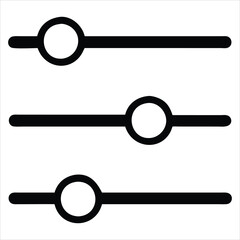 Simple Slider Control Icons in Solid Outline and Flat Styles with Horizontal Vertical and Minimal Designs