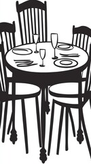 Simple dining table and chairs