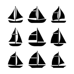 Sailboat Silhouettes Set