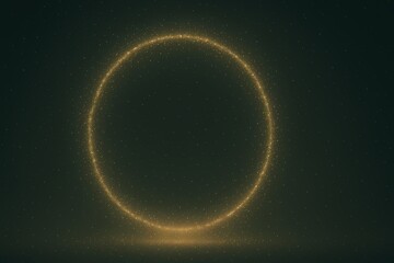 Abstract golden particle aura energy display board background