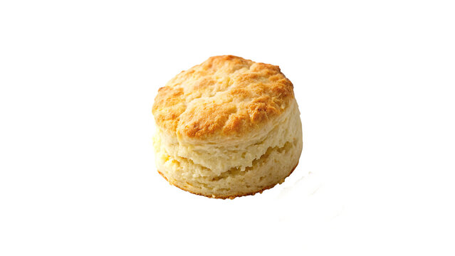 Fluffy buttery biscuit isolated on transparent background