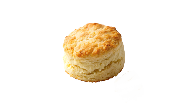 Fluffy buttery biscuit isolated on transparent background