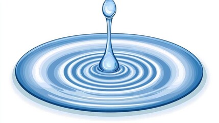 A water droplet impacting a flat surface, creating concentric ripples.