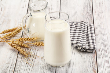 Organic milk in the glass