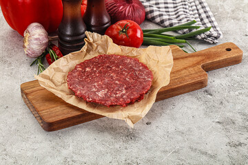 Raw beef burger cutlet minced meat