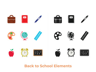 Back to school school supplies set