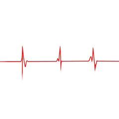 Heartbeat line on white background. PNG image, transparent background