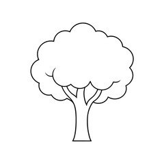 Cartoon tree outline illustration for kids' coloring book