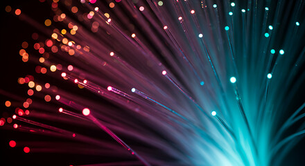 fiber optics background with lots light spots