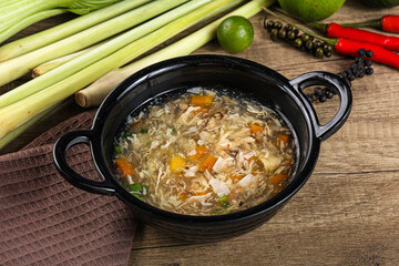 Asian gourmet crab soup with spices