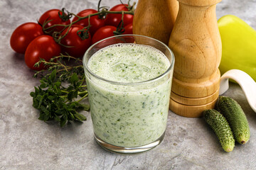 Fresh dietary detox cucumber smoothie
