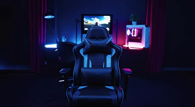 Modern gaming chair in a brightly lit room.