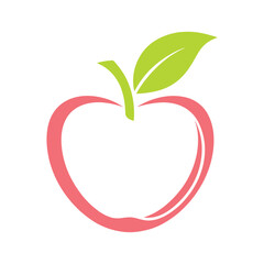 Minimal Apple Outline Vector Logo.