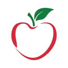 Minimal Apple Outline Vector Logo.