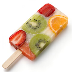 Refreshing Fruit Ice Popsicle  Strawberry  Kiwi  Orange
