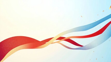 Abstract colorful ribbons flowing on light background.