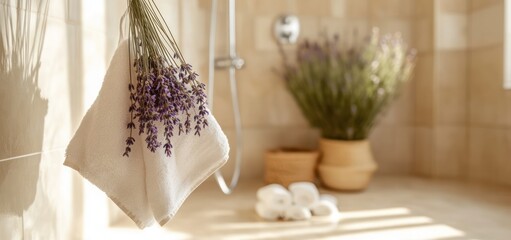 Lavenderscented serenity in a spalike bathroom
