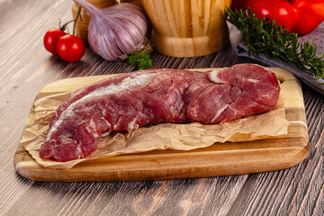 Raw pork meat tenderloin fillet