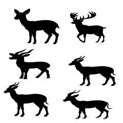 Black deer vector icons, arts and graphics. vector image