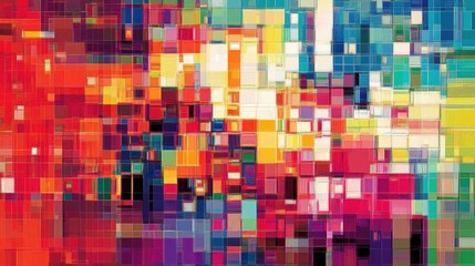Colorful Grid Pattern Showcases Intricate Design With Vibrant Hues