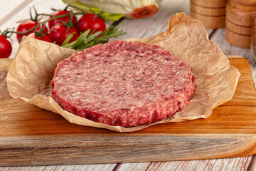 Raw beef cutlet for burger