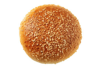 PNG Golden sesame seed hamburger bun on black background
