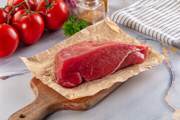 Raw beef meat fillet piece