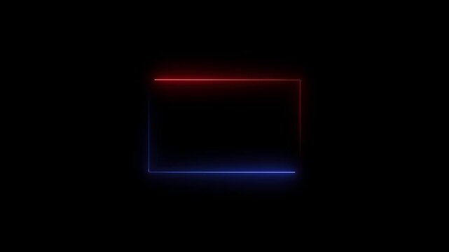 Rectriangle frame neon icon animation