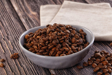 Roasted brown araboca coffee beans
