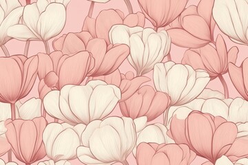 Elegant Tulip Floral Pattern for Fabric, Wallpaper, or Background Design
