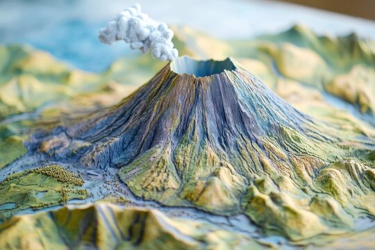 Mountain Climbing Map. Discovering the Volcanic Landscape of Bromo Tengger Semeru NP in Indonesia