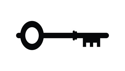 Old door key vector icon. key classic design illustration. key icon for lock and open door in house