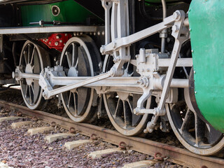 Old Steam Locomotive at Chiangmai railway station in day time,North of Thailand