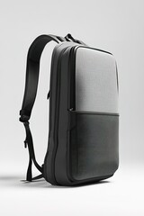 Modern grey and black backpack mockup