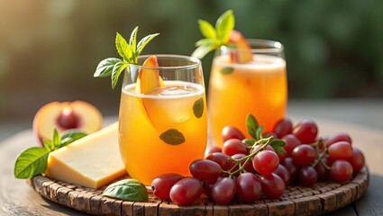 Fototapeta premium juice and fruits