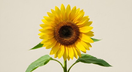 Obraz premium Bright Yellow Sunflower on Light Background