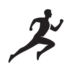 running one person silhouette 