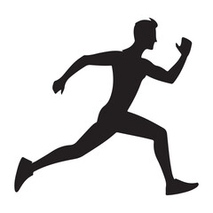 running one person silhouette 