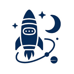 Space Tourism Rocket Icon – Futuristic Vector Symbol of Civilian Space Travel
