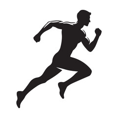 running one person silhouette 