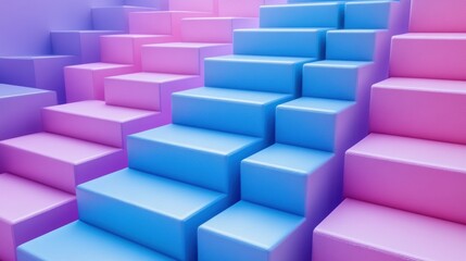 Abstract Steps in Pastel Hues