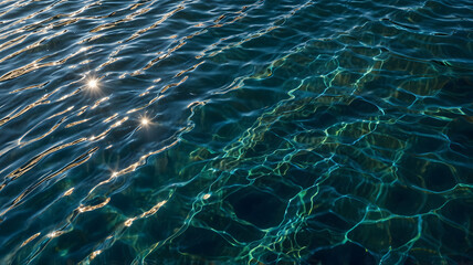 Sparkling Ocean Water Texture Sunlight Reflections Deep Blue Sea Surface