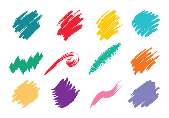 Fototapeta premium Colorful Abstract Brush Strokes Vector Graphics Set for Design Projects