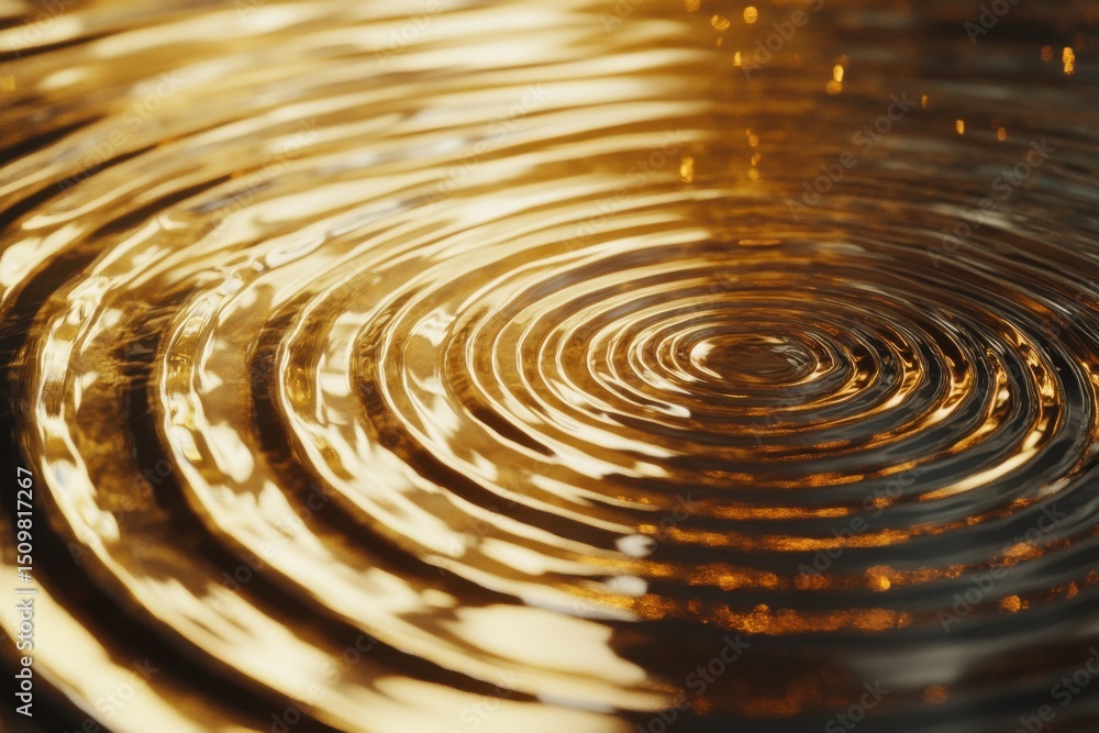 Poster gold circles with ripple effect create dynamic visual experience for vj artists at nighttime event, 