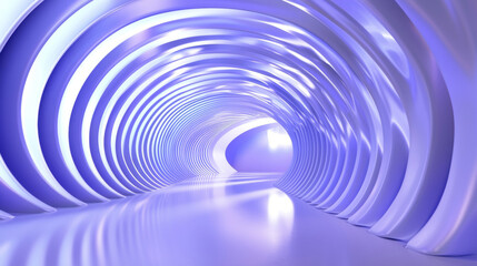 Obraz premium 3D abstract blue purple lavender vortex swirling light tunnel technology transportation club road way neon light cyber space futuristic background